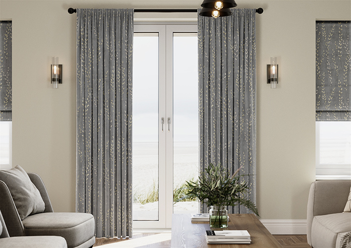 Willow Field, Stone Grey - Made to Measure Curtains - Image 3